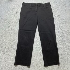 J Crew Pants Womens Size 8 Black Stretch City‎ Fit Straight Cropped Officewear